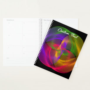 Vibrant Geometric Glossy Spiral Planner