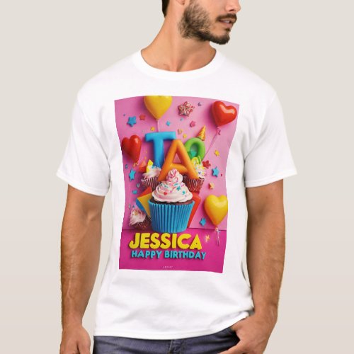 Vibrant Geometric Impressions Jessicas Abstract  T_Shirt