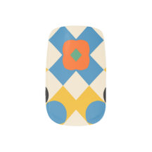 Vibrant Geometric Kite Pattern Nail Wrap