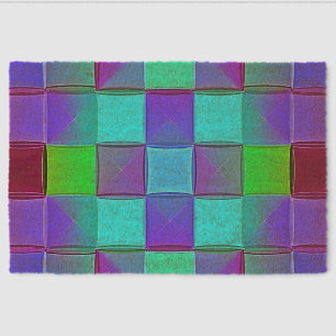 Vibrant Geometric Light Waves Fiber Doormat