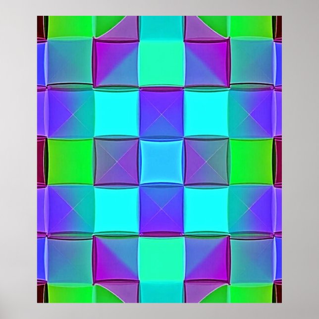 Vibrant Geometric Light Waves Poster (Front)