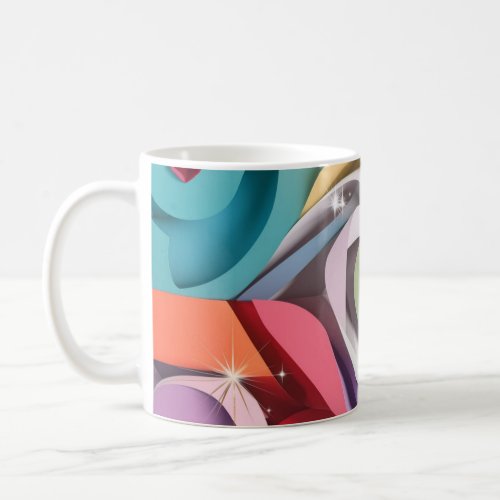 Vibrant Geometric Love Mug