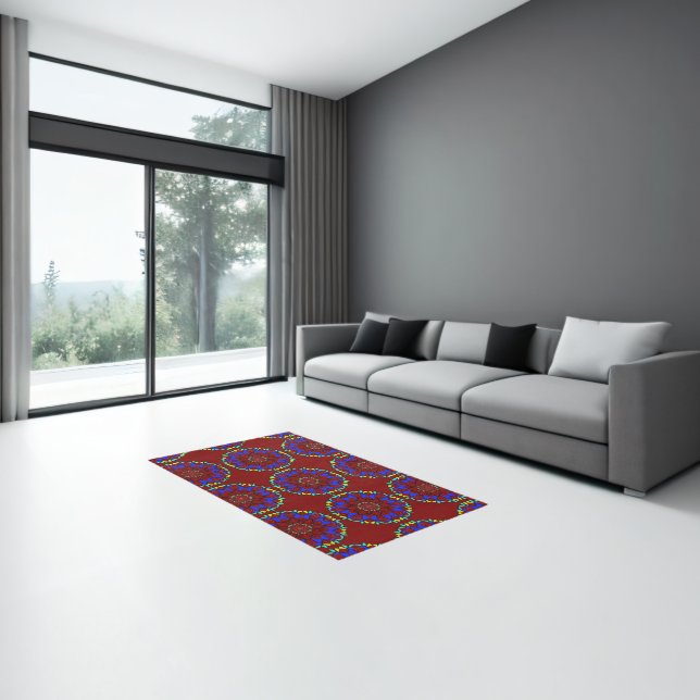 Vibrant Geometric Mandala Design Rug (Insitu (Indoor 3))