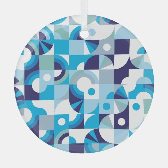 Vibrant Geometric: Modern Seamless Glass Ornament (Front)