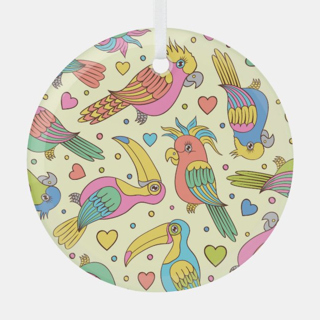 Vibrant Geometric Mosaic: Modern Seamless Glass Ornament (Front)