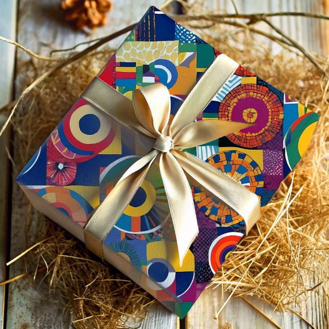 Vibrant Geometric Patchwork African American Gifts Wrapping Paper (Vibrant Geometric Patchwork African American Gifts Wrapping Paper)