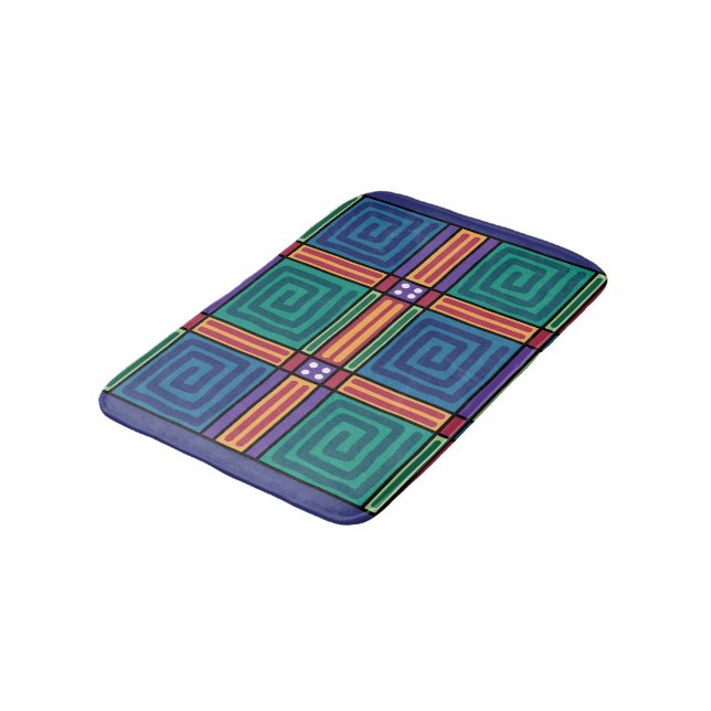 Vibrant Geometric Pattern Bath Mat (Angled)