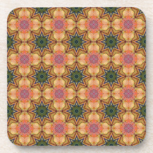 Vibrant Geometric Pattern Bohemian Accent Beverage Coaster