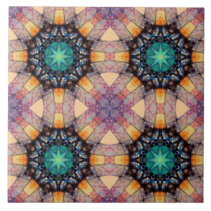 Vibrant Geometric Pattern Bohemian Accent Ceramic Tile