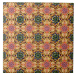 Vibrant Geometric Pattern Bohemian Accent Ceramic Tile