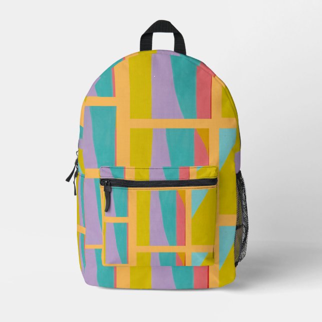 Vibrant  Geometric Pattern colorful  Backpack (Front)
