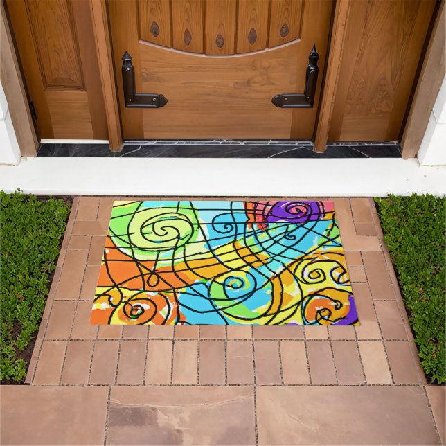 Vibrant Geometric Pattern Doormat (Outdoor)