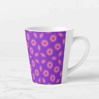 Vibrant Geometric Pattern in Purple and Coral Tone Latte Mug