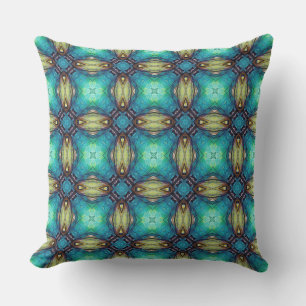 Vibrant Geometric Pattern Mediteranean Inspired Outdoor Pillow