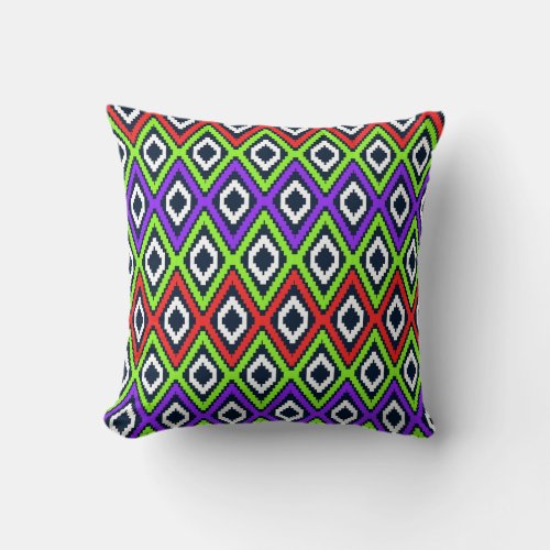 Vibrant Geometric Pattern Throw Pillow