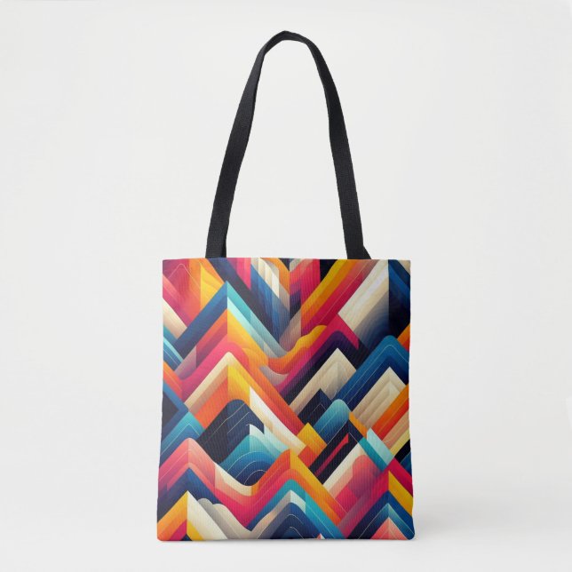 Vibrant Geometric Pattern Tote Bag (Front)