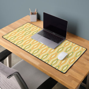 Vibrant geometric pattern with hexagonal shapes  desk mat