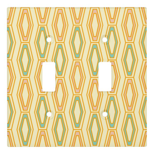 Vibrant geometric pattern with hexagonal shapes  light switch cover (Front)