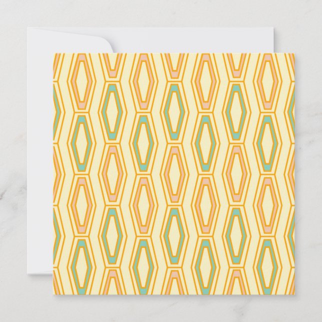 Vibrant geometric pattern with hexagonal shapes  thank you card (Front)