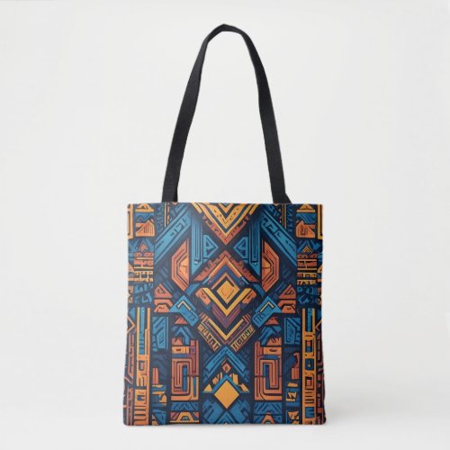 Vibrant geometric pattern with intersecting lines tote bag