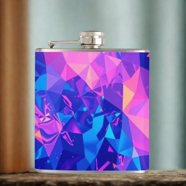 Vibrant Geometric Prism Hip Flask (Creator Uploaded)