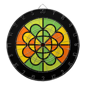 Vibrant Geometric Sunburst Abstract Art Dart Board