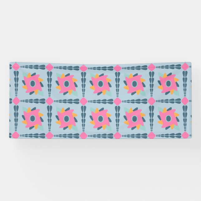 Vibrant Geometric Tile Design Banner (Horizontal)