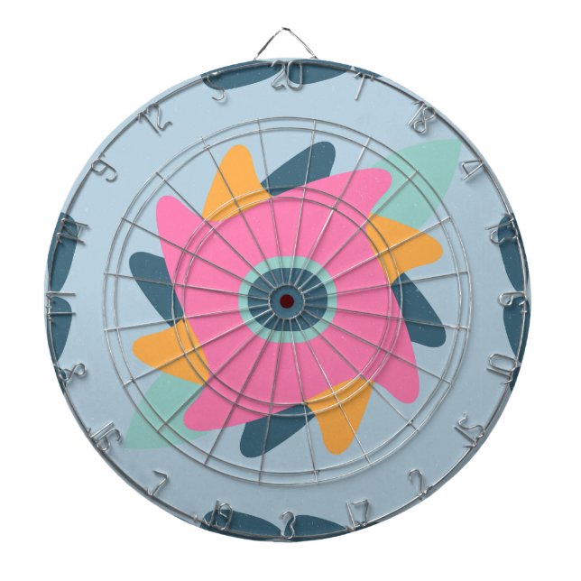 Vibrant Geometric Tile Design Dart Board (Front)