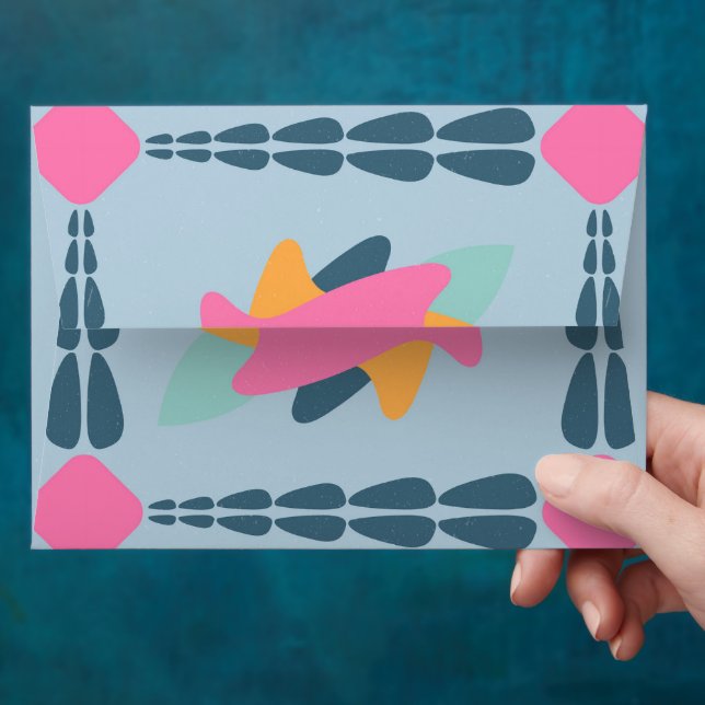 Vibrant Geometric Tile Design Envelope (Hand)
