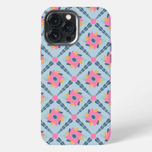 Vibrant Geometric Tile Design Iphone Case (Back)