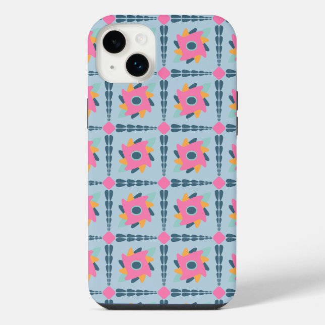 Vibrant Geometric Tile Design Iphone Case (Back)