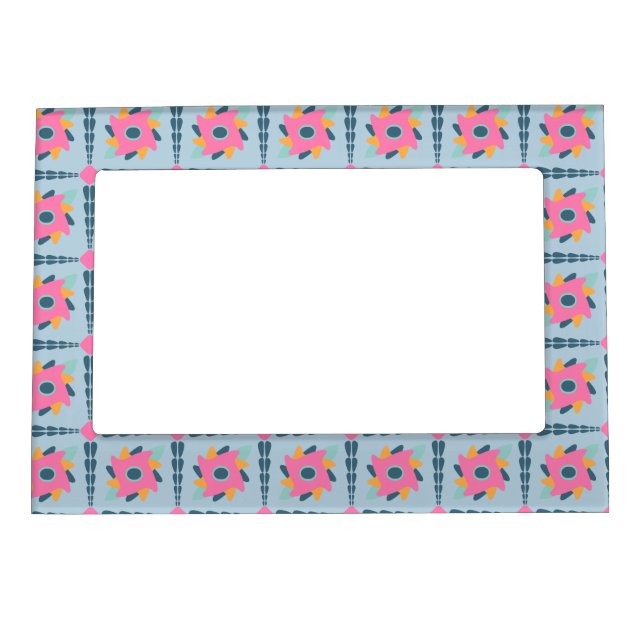 Vibrant Geometric Tile Design Magnetic Frame (Front)
