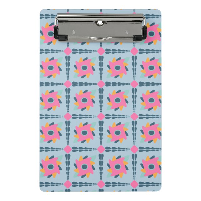 Vibrant Geometric Tile Design Mini Clipboard (Front)