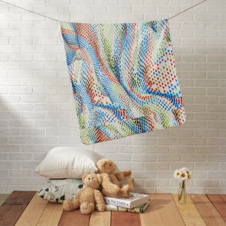 Vibrant Geometric Wave Mosaic Baby Blanket