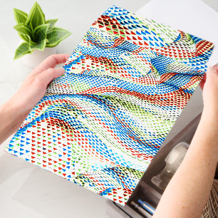 Vibrant Geometric Wave Mosaic Envelope Mailers