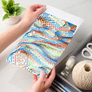 Vibrant Geometric Wave Mosaic Envelope Mailers