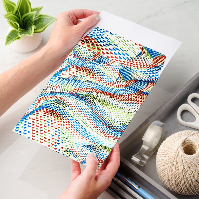 Vibrant Geometric Wave Mosaic Envelope Mailers (Desk)