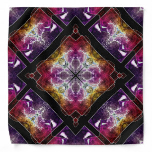 Vibrant Geometric with Purple and Gold Accents Bandana