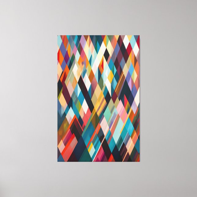 Vibrant Geometry - Multicolored Triangle Art Print (Front)