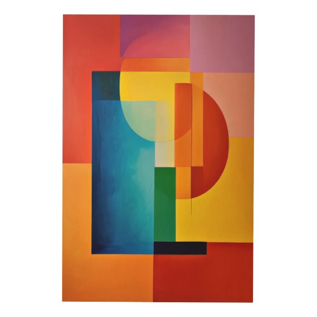 Vibrant Geometry Wood Wall Art (Front)