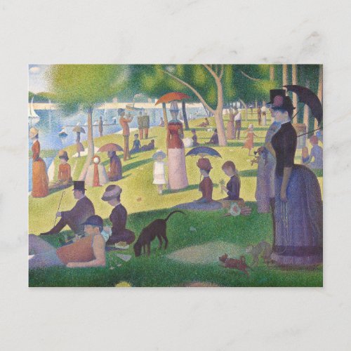 Vibrant Georges Seurat Sunday Afternoon Fine Art Postcard