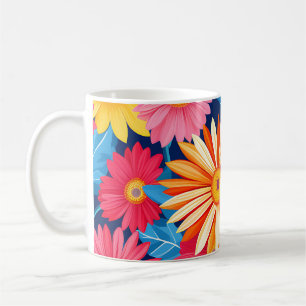 Vibrant Gerbera Daisies Flowers Plant Coffee Mug