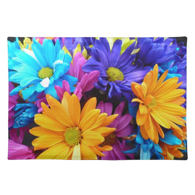 Vibrant Gerbera Daisy Bouquet Cloth Placemat (Front)