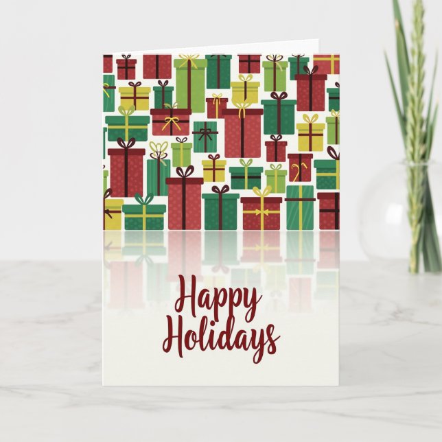 Vibrant Gift Christmas Card (Front)