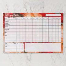 Vibrant gladiolus Monthly Habit Tracker Custom