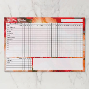 Vibrant gladiolus Monthly Habit Tracker Custom Paper Pad