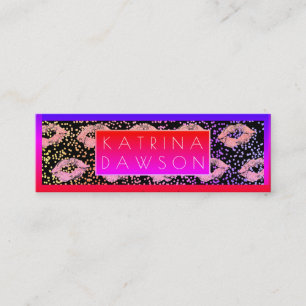 Vibrant Glamour Glitter Kisses and Specks Mini Business Card