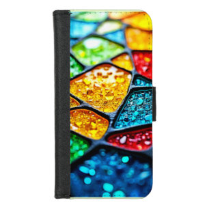Vibrant Glass Mosaic: Jewel Colors iPhone 8/7 Wallet Case