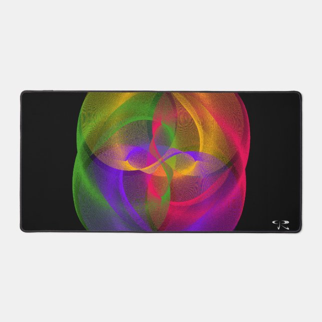 Vibrant Glossy Finish Geometric Gaming Mouse Pad (Front)