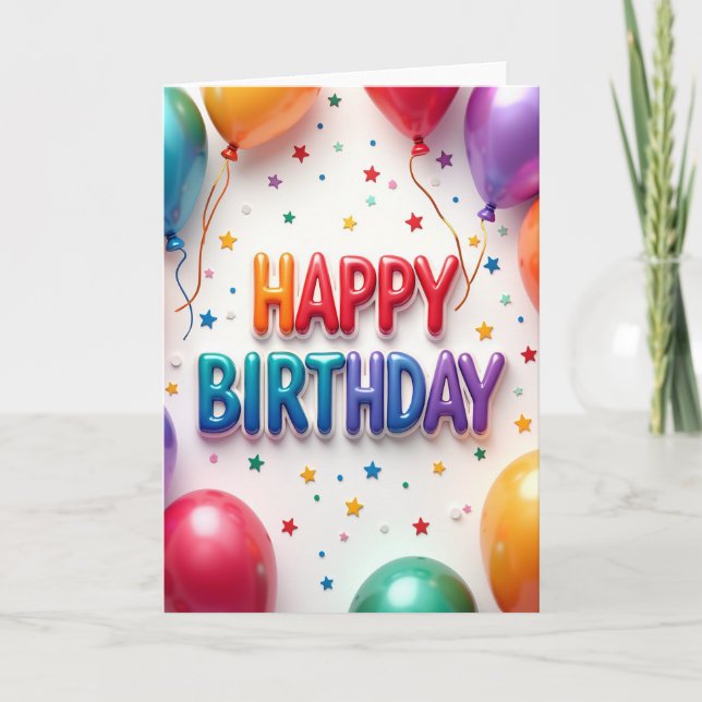 Vibrant Glossy Letters Card (Front)